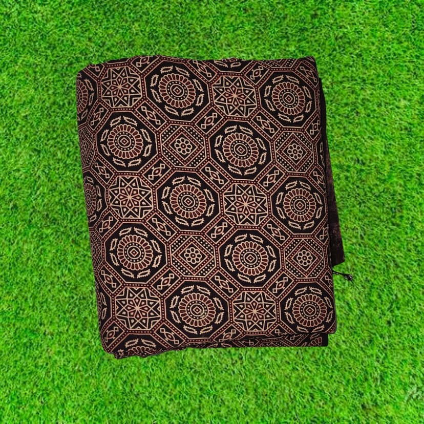 Ajrakh Dyed Fabric - Black Brown