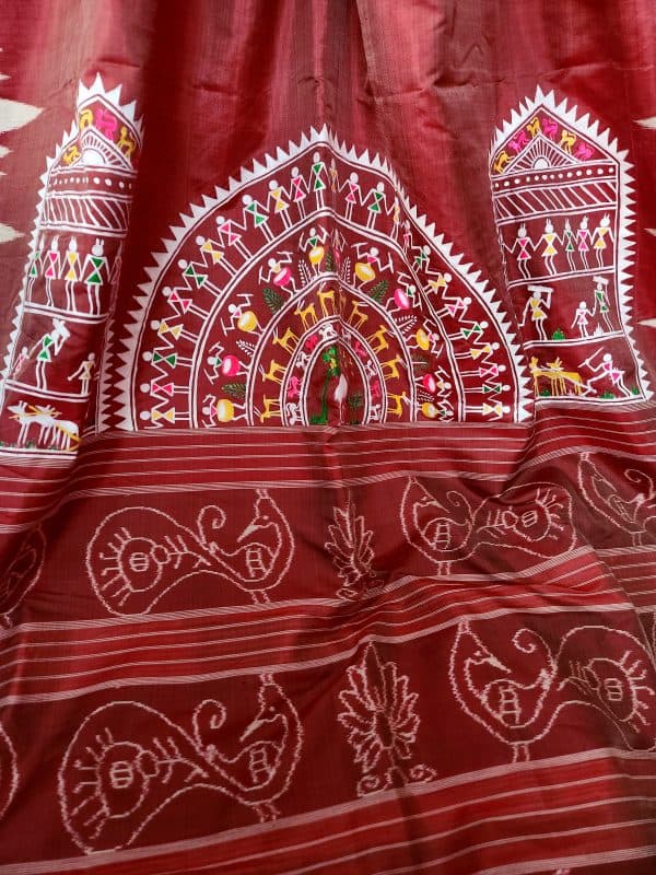 Handpainted Nuapatna Silk Saree